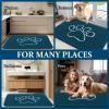 imageOLANLY Dog Door Mat for Muddy Paws 35x24 Paw Print Design Absorbs Moisture and Dirt Absorbent NonSlip Washable Doormat Quick Dry Chenille Mud Mat Entry Indoor Entryway Carpet Atlantic Blue