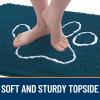 imageOLANLY Dog Door Mat for Muddy Paws 35x24 Paw Print Design Absorbs Moisture and Dirt Absorbent NonSlip Washable Doormat Quick Dry Chenille Mud Mat Entry Indoor Entryway Carpet Atlantic Blue