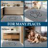 imageOLANLY Dog Door Mat for Muddy Paws 35x24 Paw Print Design Absorbs Moisture and Dirt Absorbent NonSlip Washable Doormat Quick Dry Chenille Mud Mat for Dogs Entry Indoor Entryway Carpet Grey