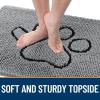 imageOLANLY Dog Door Mat for Muddy Paws 35x24 Paw Print Design Absorbs Moisture and Dirt Absorbent NonSlip Washable Doormat Quick Dry Chenille Mud Mat for Dogs Entry Indoor Entryway Carpet Grey