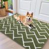 imageOLANLY Front Door Mat NonSlip Rubber Backing Dirt Resistant and Absorbent Washable Easy to Clean LowProfile Indoor Doormat for Back Door Entryway Inside Entrance 32x20 GreyGreen