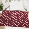 imageOLANLY Front Door Mat NonSlip Rubber Backing Dirt Resistant and Absorbent Washable Easy to Clean LowProfile Indoor Doormat for Back Door Entryway Inside Entrance 32x20 GreyBurgundy