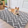 imageOLANLY Front Door Mat NonSlip Rubber Backing Dirt Resistant and Absorbent Washable Easy to Clean LowProfile Indoor Doormat for Back Door Entryway Inside Entrance 32x20 GreyGrey