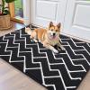 imageOLANLY Front Door Mat NonSlip Rubber Backing Dirt Resistant and Absorbent Washable Easy to Clean LowProfile Indoor Doormat for Back Door Entryway Inside Entrance 32x20 GreyDeep Black