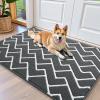 imageOLANLY Front Door Mat NonSlip Rubber Backing Dirt Resistant and Absorbent Washable Easy to Clean LowProfile Indoor Doormat for Back Door Entryway Inside Entrance 32x20 GreyCharcoal