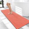 image:imageOLANLY Thick Bathroom Rugs 30x20 Extra Soft Absorbent Chenille Bath Rugs Rubber Backing Machine Wash Dry Bath Mats for Bathroom Floor Tub and Shower Home Decor Accessories GreyCoral