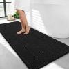 image:imageOLANLY Thick Bathroom Rugs 30x20 Extra Soft Absorbent Chenille Bath Rugs Rubber Backing Machine Wash Dry Bath Mats for Bathroom Floor Tub and Shower Home Decor Accessories GreyBlack