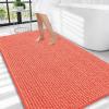 image:imageOLANLY Thick Bathroom Rugs 30x20 Extra Soft Absorbent Chenille Bath Rugs Rubber Backing Machine Wash Dry Bath Mats for Bathroom Floor Tub and Shower Home Decor Accessories GreyCoral