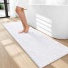 image:imageOLANLY Thick Bathroom Rugs 30x20 Extra Soft Absorbent Chenille Bath Rugs Rubber Backing Machine Wash Dry Bath Mats for Bathroom Floor Tub and Shower Home Decor Accessories GreyWhite