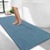 image:imageOLANLY Thick Bathroom Rugs 30x20 Extra Soft Absorbent Chenille Bath Rugs Rubber Backing Machine Wash Dry Bath Mats for Bathroom Floor Tub and Shower Home Decor Accessories GreyAiry Blue