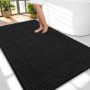 image:imageOLANLY Thick Bathroom Rugs 30x20 Extra Soft Absorbent Chenille Bath Rugs Rubber Backing Machine Wash Dry Bath Mats for Bathroom Floor Tub and Shower Home Decor Accessories GreyBlack