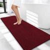 image:imageOLANLY Thick Bathroom Rugs 30x20 Extra Soft Absorbent Chenille Bath Rugs Rubber Backing Machine Wash Dry Bath Mats for Bathroom Floor Tub and Shower Home Decor Accessories GreyBurgundy