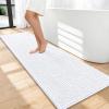 image:imageOLANLY Thick Bathroom Rugs 30x20 Extra Soft Absorbent Chenille Bath Rugs Rubber Backing Machine Wash Dry Bath Mats for Bathroom Floor Tub and Shower Home Decor Accessories GreyWhite