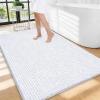 image:imageOLANLY Thick Bathroom Rugs 30x20 Extra Soft Absorbent Chenille Bath Rugs Rubber Backing Machine Wash Dry Bath Mats for Bathroom Floor Tub and Shower Home Decor Accessories GreyWhite