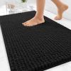 image:imageOLANLY Thick Bathroom Rugs 30x20 Extra Soft Absorbent Chenille Bath Rugs Rubber Backing Machine Wash Dry Bath Mats for Bathroom Floor Tub and Shower Home Decor Accessories GreyBlack
