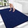 image:imageOLANLY Thick Bathroom Rugs 30x20 Extra Soft Absorbent Chenille Bath Rugs Rubber Backing Machine Wash Dry Bath Mats for Bathroom Floor Tub and Shower Home Decor Accessories GreyNavy