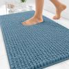image:imageOLANLY Thick Bathroom Rugs 30x20 Extra Soft Absorbent Chenille Bath Rugs Rubber Backing Machine Wash Dry Bath Mats for Bathroom Floor Tub and Shower Home Decor Accessories GreyAiry Blue