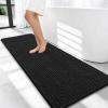 image:imageOLANLY Thick Bathroom Rugs 30x20 Extra Soft Absorbent Chenille Bath Rugs Rubber Backing Machine Wash Dry Bath Mats for Bathroom Floor Tub and Shower Home Decor Accessories GreyBlack