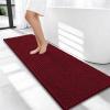 image:imageOLANLY Thick Bathroom Rugs 30x20 Extra Soft Absorbent Chenille Bath Rugs Rubber Backing Machine Wash Dry Bath Mats for Bathroom Floor Tub and Shower Home Decor Accessories GreyBurgundy