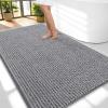 image:imageOLANLY Thick Bathroom Rugs 30x20 Extra Soft Absorbent Chenille Bath Rugs Rubber Backing Machine Wash Dry Bath Mats for Bathroom Floor Tub and Shower Home Decor Accessories GreyGrey