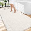 image:imageOLANLY Thick Bathroom Rugs 30x20 Extra Soft Absorbent Chenille Bath Rugs Rubber Backing Machine Wash Dry Bath Mats for Bathroom Floor Tub and Shower Home Decor Accessories GreyIvory