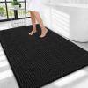 image:imageOLANLY Thick Bathroom Rugs 30x20 Extra Soft Absorbent Chenille Bath Rugs Rubber Backing Machine Wash Dry Bath Mats for Bathroom Floor Tub and Shower Home Decor Accessories GreyBlack