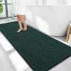 image:imageOLANLY Thick Bathroom Rugs 30x20 Extra Soft Absorbent Chenille Bath Rugs Rubber Backing Machine Wash Dry Bath Mats for Bathroom Floor Tub and Shower Home Decor Accessories GreyBlackish Green