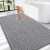 image:imageOLANLY Thick Bathroom Rugs 30x20 Extra Soft Absorbent Chenille Bath Rugs Rubber Backing Machine Wash Dry Bath Mats for Bathroom Floor Tub and Shower Home Decor Accessories GreyGrey