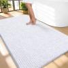 image:imageOLANLY Thick Bathroom Rugs 30x20 Extra Soft Absorbent Chenille Bath Rugs Rubber Backing Machine Wash Dry Bath Mats for Bathroom Floor Tub and Shower Home Decor Accessories GreyWhite