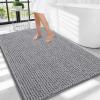 image:imageOLANLY Thick Bathroom Rugs 30x20 Extra Soft Absorbent Chenille Bath Rugs Rubber Backing Machine Wash Dry Bath Mats for Bathroom Floor Tub and Shower Home Decor Accessories GreyGrey
