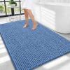 image:imageOLANLY Thick Bathroom Rugs 30x20 Extra Soft Absorbent Chenille Bath Rugs Rubber Backing Machine Wash Dry Bath Mats for Bathroom Floor Tub and Shower Home Decor Accessories GreyCornflower Blue