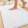 image:imageOLANLY Thick Bathroom Rugs 30x20 Extra Soft Absorbent Chenille Bath Rugs Rubber Backing Machine Wash Dry Bath Mats for Bathroom Floor Tub and Shower Home Decor Accessories GreyWhite
