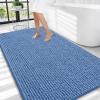 image:imageOLANLY Thick Bathroom Rugs 30x20 Extra Soft Absorbent Chenille Bath Rugs Rubber Backing Machine Wash Dry Bath Mats for Bathroom Floor Tub and Shower Home Decor Accessories GreyCornflower Blue