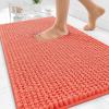 image:imageOLANLY Thick Bathroom Rugs 30x20 Extra Soft Absorbent Chenille Bath Rugs Rubber Backing Machine Wash Dry Bath Mats for Bathroom Floor Tub and Shower Home Decor Accessories GreyCoral
