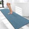 image:imageOLANLY Thick Bathroom Rugs 30x20 Extra Soft Absorbent Chenille Bath Rugs Rubber Backing Machine Wash Dry Bath Mats for Bathroom Floor Tub and Shower Home Decor Accessories GreyAiry Blue