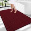 image:imageOLANLY Thick Bathroom Rugs 30x20 Extra Soft Absorbent Chenille Bath Rugs Rubber Backing Machine Wash Dry Bath Mats for Bathroom Floor Tub and Shower Home Decor Accessories GreyBurgundy