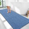 image:imageOLANLY Thick Bathroom Rugs 30x20 Extra Soft Absorbent Chenille Bath Rugs Rubber Backing Machine Wash Dry Bath Mats for Bathroom Floor Tub and Shower Home Decor Accessories GreyCornflower Blue
