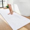 image:imageOLANLY Thick Bathroom Rugs 30x20 Extra Soft Absorbent Chenille Bath Rugs Rubber Backing Machine Wash Dry Bath Mats for Bathroom Floor Tub and Shower Home Decor Accessories GreyWhite