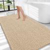 image:imageOLANLY Thick Bathroom Rugs 30x20 Extra Soft Absorbent Chenille Bath Rugs Rubber Backing Machine Wash Dry Bath Mats for Bathroom Floor Tub and Shower Home Decor Accessories GreyBeige