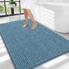 image:imageOLANLY Thick Bathroom Rugs 30x20 Extra Soft Absorbent Chenille Bath Rugs Rubber Backing Machine Wash Dry Bath Mats for Bathroom Floor Tub and Shower Home Decor Accessories GreyAiry Blue