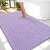 image:imageOLANLY Thick Bathroom Rugs 30x20 Extra Soft Absorbent Chenille Bath Rugs Rubber Backing Machine Wash Dry Bath Mats for Bathroom Floor Tub and Shower Home Decor Accessories GreyLavender