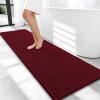 image:imageOLANLY Thick Bathroom Rugs 30x20 Extra Soft Absorbent Chenille Bath Rugs Rubber Backing Machine Wash Dry Bath Mats for Bathroom Floor Tub and Shower Home Decor Accessories GreyBurgundy