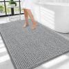 image:imageOLANLY Thick Bathroom Rugs 30x20 Extra Soft Absorbent Chenille Bath Rugs Rubber Backing Machine Wash Dry Bath Mats for Bathroom Floor Tub and Shower Home Decor Accessories GreyLight Grey