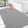 image:imageOLANLY Thick Bathroom Rugs 30x20 Extra Soft Absorbent Chenille Bath Rugs Rubber Backing Machine Wash Dry Bath Mats for Bathroom Floor Tub and Shower Home Decor Accessories GreyLight Grey