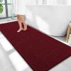 image:imageOLANLY Thick Bathroom Rugs 30x20 Extra Soft Absorbent Chenille Bath Rugs Rubber Backing Machine Wash Dry Bath Mats for Bathroom Floor Tub and Shower Home Decor Accessories GreyBurgundy
