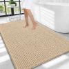 image:imageOLANLY Thick Bathroom Rugs 30x20 Extra Soft Absorbent Chenille Bath Rugs Rubber Backing Machine Wash Dry Bath Mats for Bathroom Floor Tub and Shower Home Decor Accessories GreyBeige