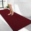 image:imageOLANLY Thick Bathroom Rugs 30x20 Extra Soft Absorbent Chenille Bath Rugs Rubber Backing Machine Wash Dry Bath Mats for Bathroom Floor Tub and Shower Home Decor Accessories GreyBurgundy
