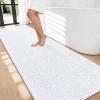 image:imageOLANLY Thick Bathroom Rugs 30x20 Extra Soft Absorbent Chenille Bath Rugs Rubber Backing Machine Wash Dry Bath Mats for Bathroom Floor Tub and Shower Home Decor Accessories GreyWhite