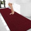 image:imageOLANLY Thick Bathroom Rugs 30x20 Extra Soft Absorbent Chenille Bath Rugs Rubber Backing Machine Wash Dry Bath Mats for Bathroom Floor Tub and Shower Home Decor Accessories GreyBurgundy