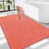 image:imageOLANLY Thick Bathroom Rugs 30x20 Extra Soft Absorbent Chenille Bath Rugs Rubber Backing Machine Wash Dry Bath Mats for Bathroom Floor Tub and Shower Home Decor Accessories GreyCoral
